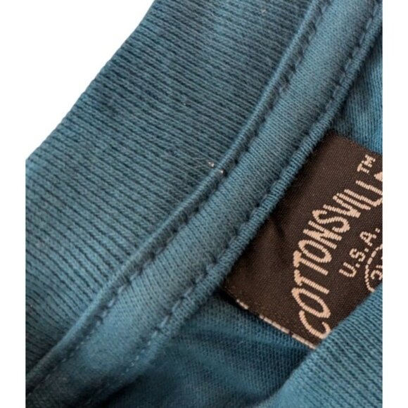 Cottonsville Mens Teal Blue Green Extra Long Heavyweight T-Shirt 3XL 100% Cotton - Picture 4 of 6